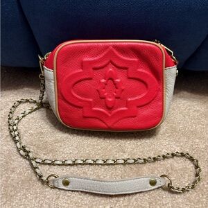 orYANY Vibrant Red and Cream Crossbody Bag